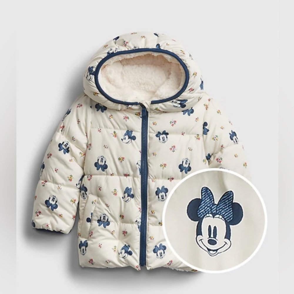 Baby GAP Disney Minnie Mouse Puffer Jacket Size 12-18m
